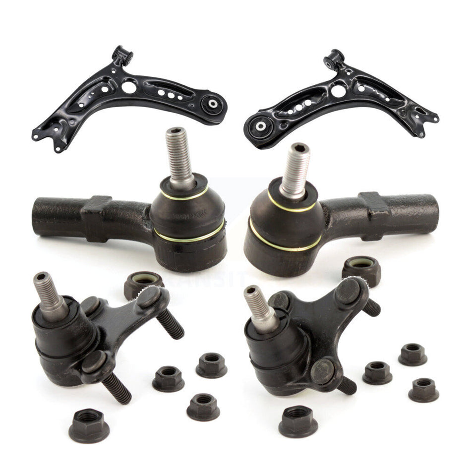 Front Lower Control Arm Tie Rod End Ball Joint Kit (6Pc) For Volkswagen Jetta Golf e-Golf KTR-105638