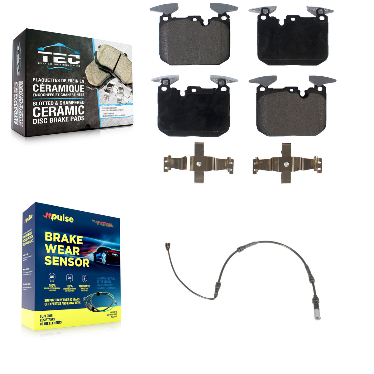 Front Ceramic Brake Pad Wear Sensor Kit For BMW 328i xDrive 330i 320i 335i 428i 340i 230i KTW-100007