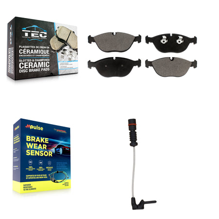 Front Ceramic Disc Brake Pads & Wear Sensor Kit For Chrysler Crossfire Mercedes-Benz E430 KTW-100020