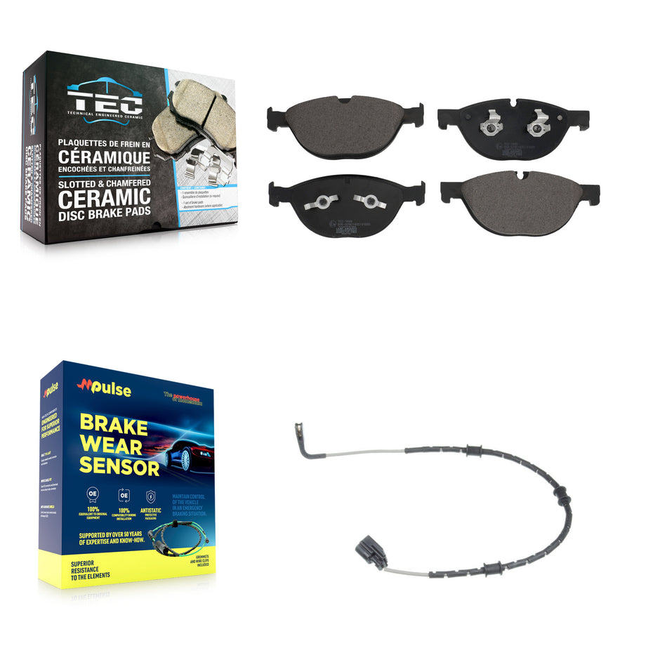 Front Ceramic Brake Pad & Wear Sensor Kit For Jaguar XF XJ XKR XFR F-Type XKR-S XFR-S XJR KTW-100030