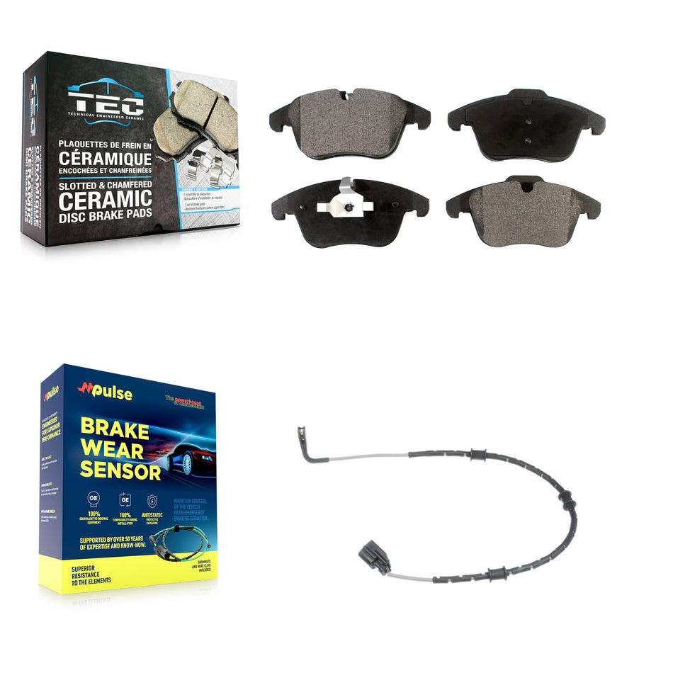 Front Ceramic Disc Brake Pads And Wear Sensors Kit For Jaguar XF KTW-100032