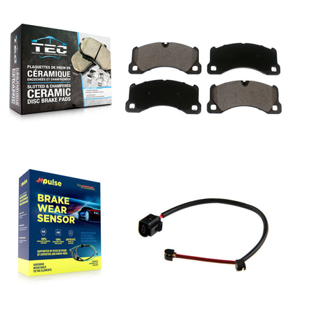 Front Ceramic Disc Brake Pads And Wear Sensors Kit For Porsche Cayenne KTW-100046