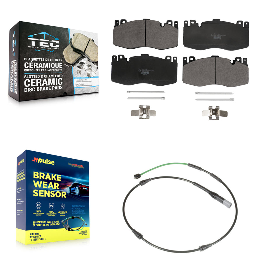 Front Ceramic Disc Brake Pads And Wear Sensors Kit For BMW X5 X6 M with 4.4L KTW-100048
