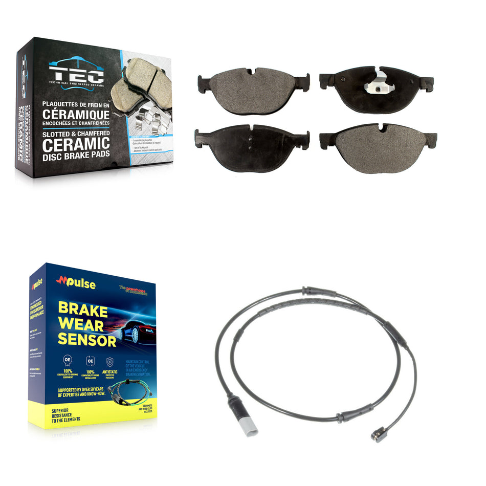 Front Ceramic Brake Pads Wear Sensor Kit For BMW 650i xDrive Gran Coupe 550i 750i 535i GT KTW-100064