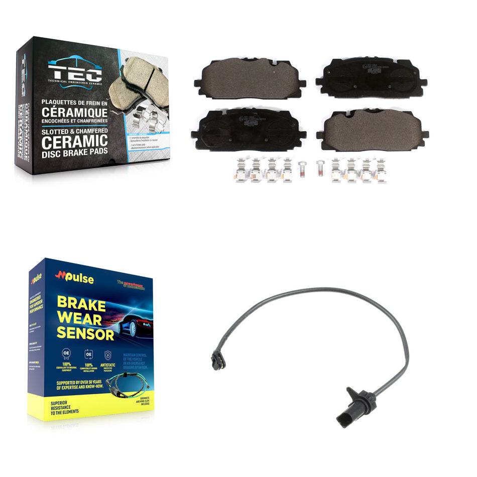 Front Ceramic Brake Pads Wear Sensor Kit For Audi Q7 SQ5 S5 Q8 S4 Sportback A6 Quattro A7 KTW-100068