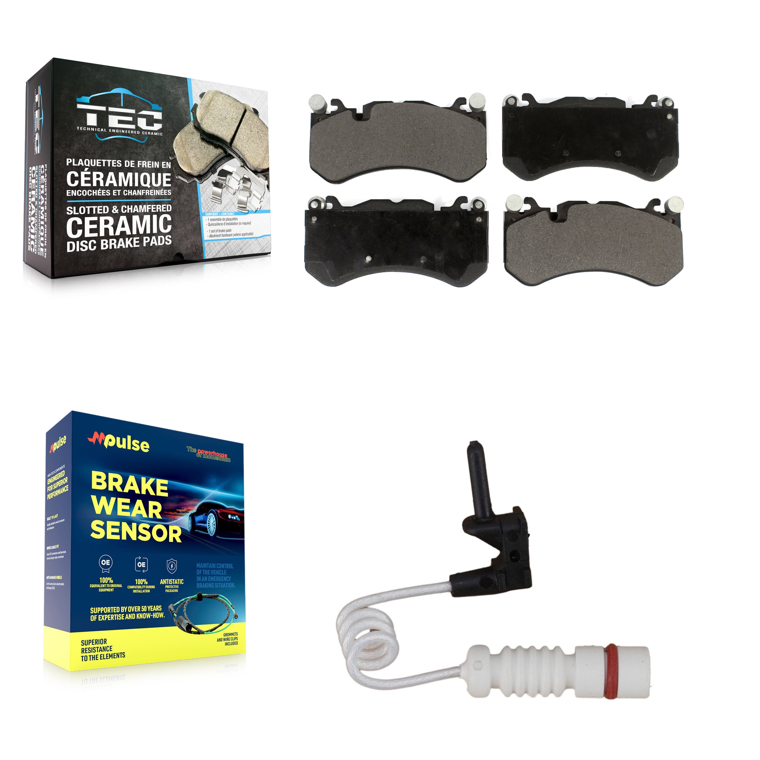 Front Ceramic Brake Pads Wear Sensor Kit For Mercedes-Benz G63 AMG with 315mm Rotor KTW-100089