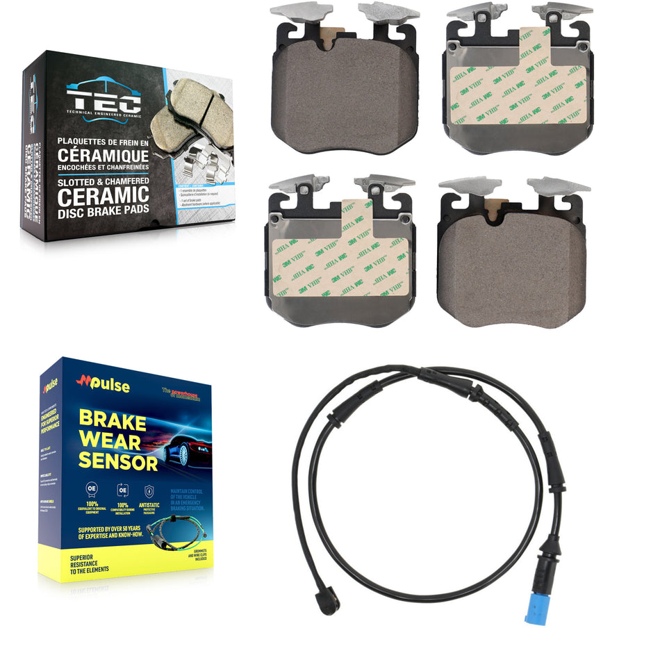 Front Ceramic Disc Brake Pads And Wear Sensors Kit For BMW X5 X7 X6 KTW-100098
