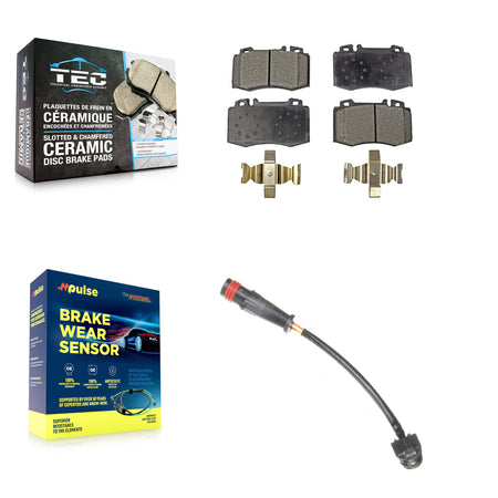Front Ceramic Disc Brake Pads And Wear Sensors Kit For Mercedes-Benz SL500 SLK55 AMG KTW-100114
