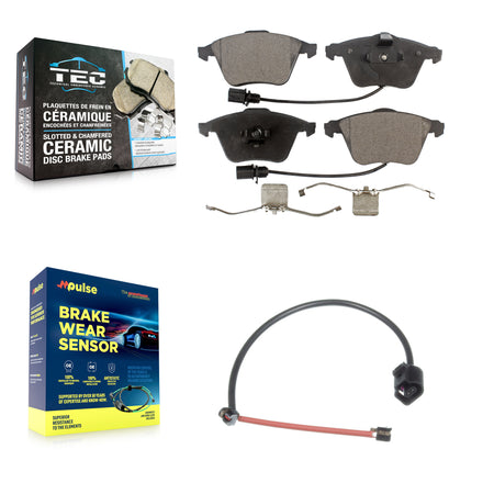 Front Ceramic Disc Brake Pad And Extra Wear Sensor Kit For 2012-2013 Audi TT Quattro 2.0L KTW-100122