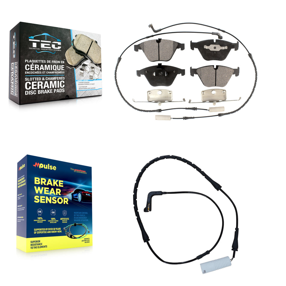 Front Ceramic Brake Pads & Extra Wear Sensor Kit For BMW 750i 750Li 745i 745Li 760Li 760i KTW-100148