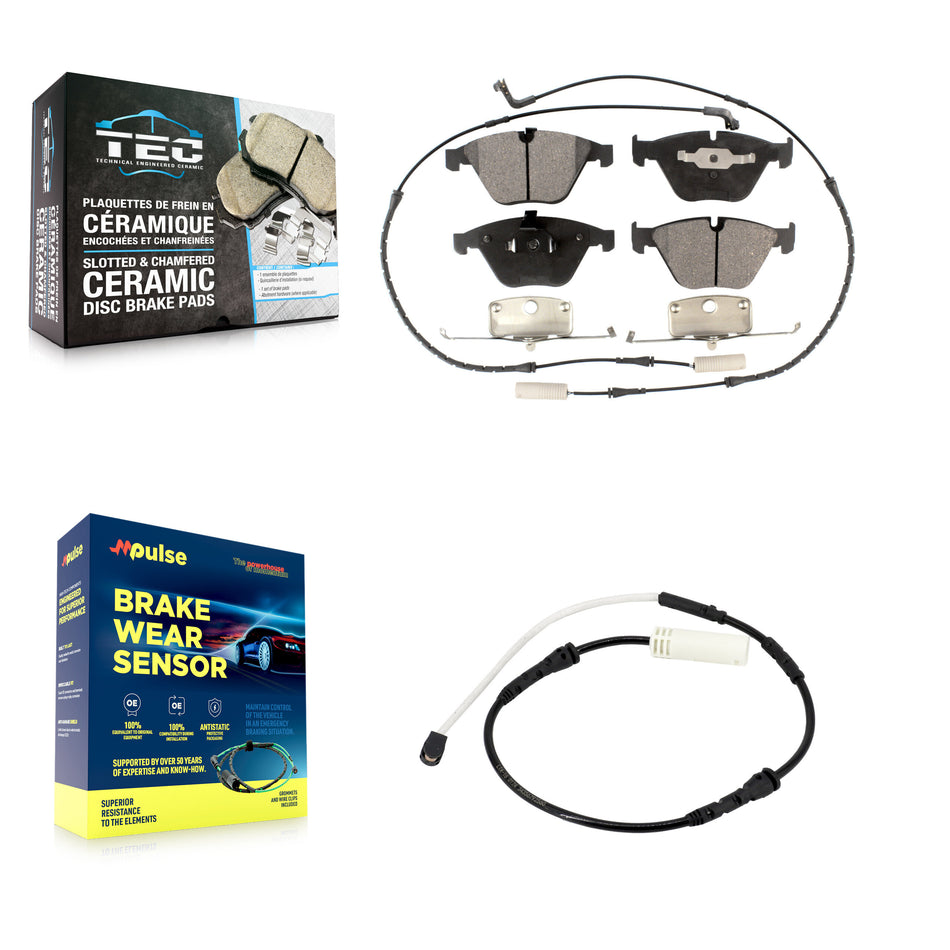 Front Ceramic Brake Pads & Extra Wear Sensor Kit For BMW 328i xDrive 323i 335i 335is 335d KTW-100150