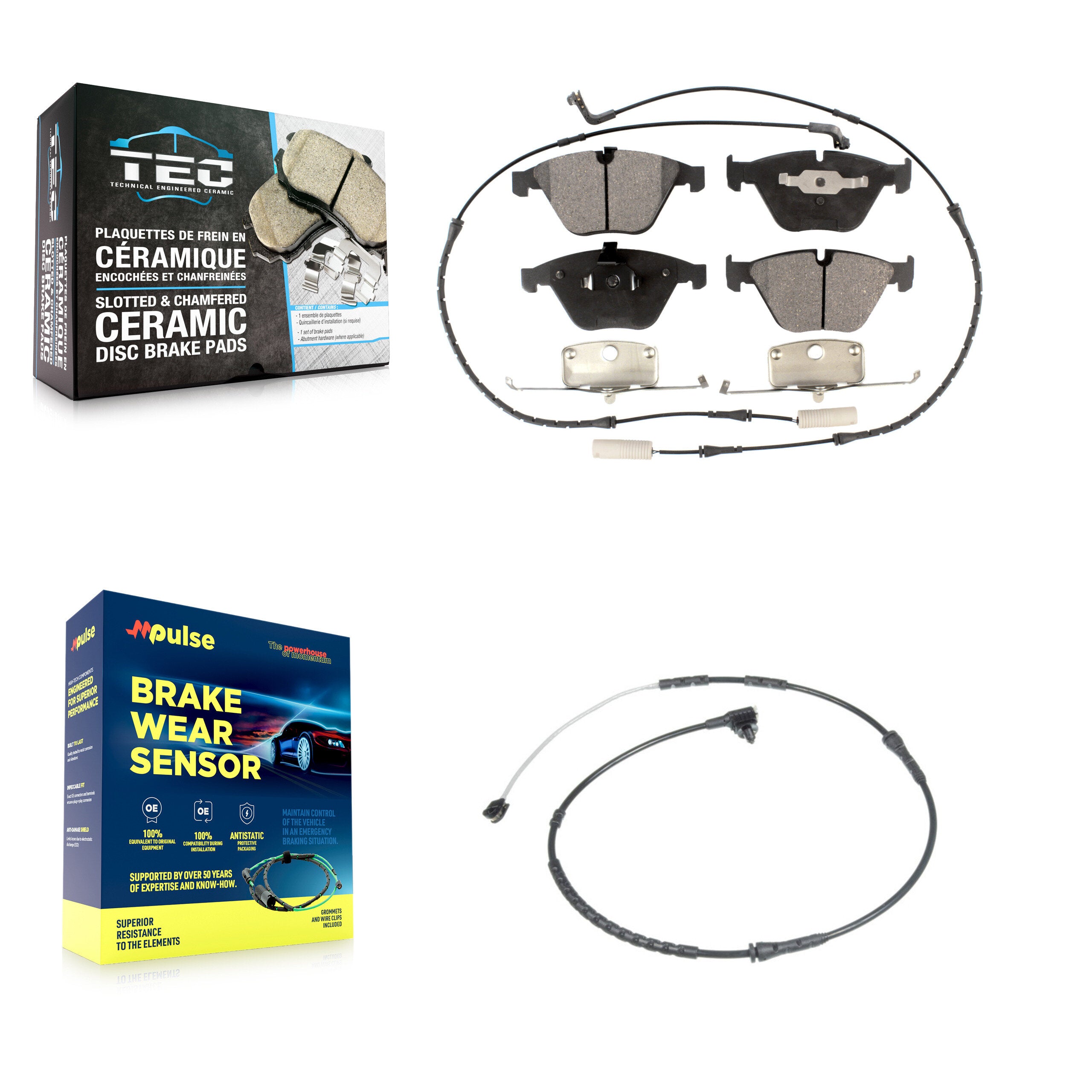 Front Ceramic Disc Brake Pads And Extra Wear Sensors Kit For BMW Z4 KTW-100151