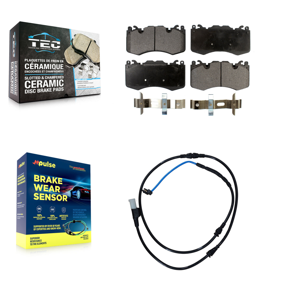 Front Ceramic Brake Pad Wear Sensor Kit For Land Rover Range Sport 5.0L with Supercharged KTW-100173