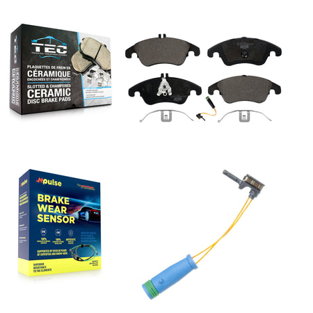 Front Ceramic Disc Brake Pads And Extra Wear Sensors Kit For Mercedes-Benz C250 E400 KTW-100181