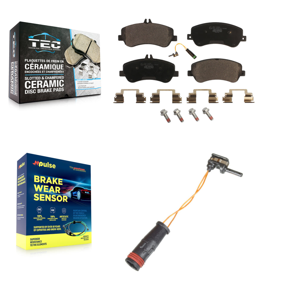 Front Ceramic Disc Brake Pads And Extra Wear Sensors Kit For Mercedes-Benz GLK350 GLK250 KTW-100188