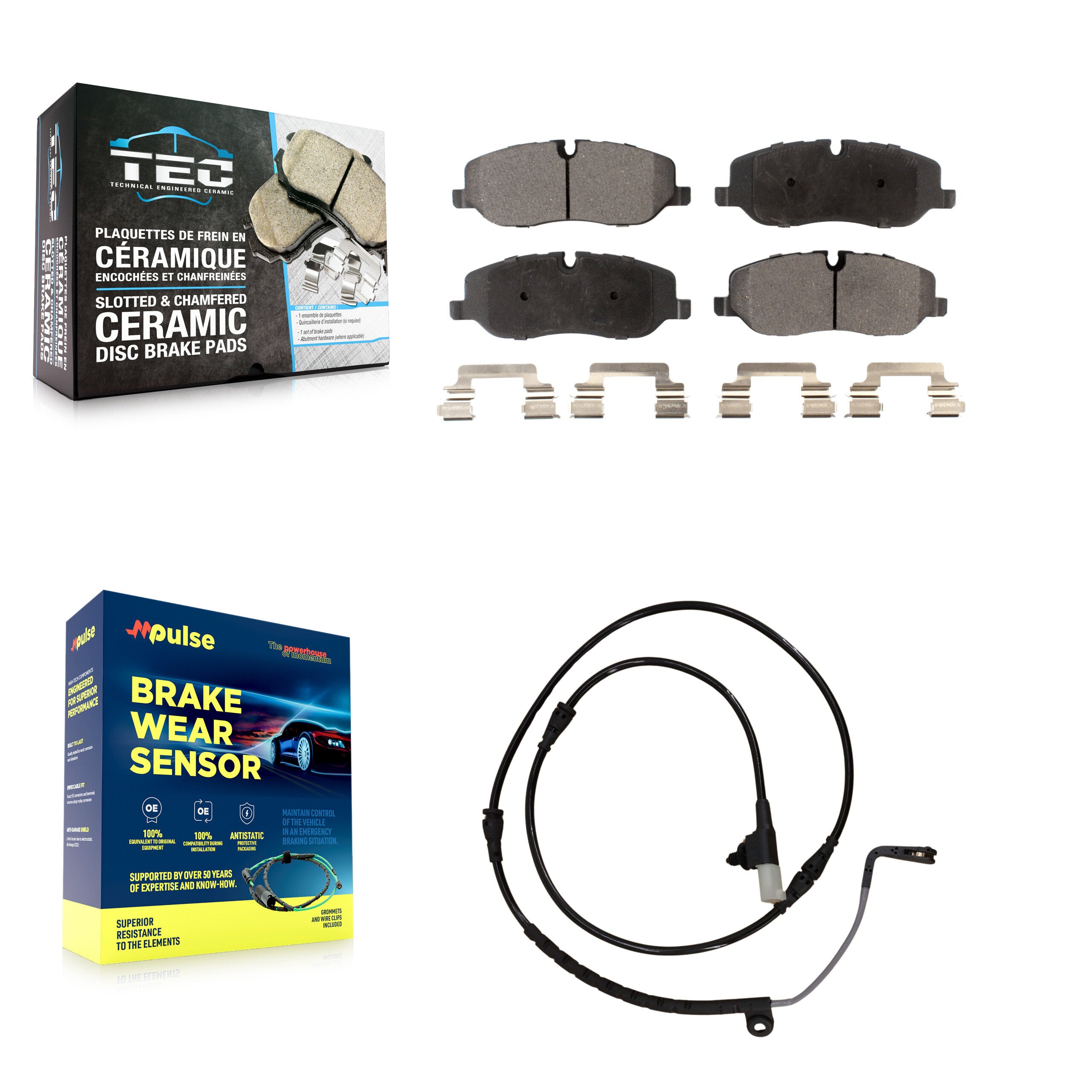 Front Ceramic Disc Brake Pads And Wear Sensors Kit For Land Rover Range Sport KTW-100191