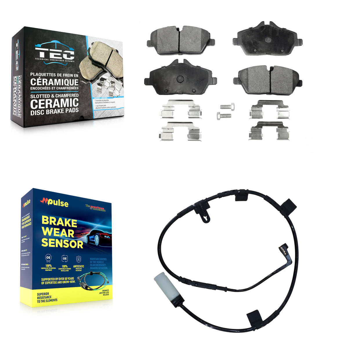 Front Ceramic Brake Pad & Wear Sensor Kit For Mini Cooper With 280mm Diameter Rotor KTW-100196