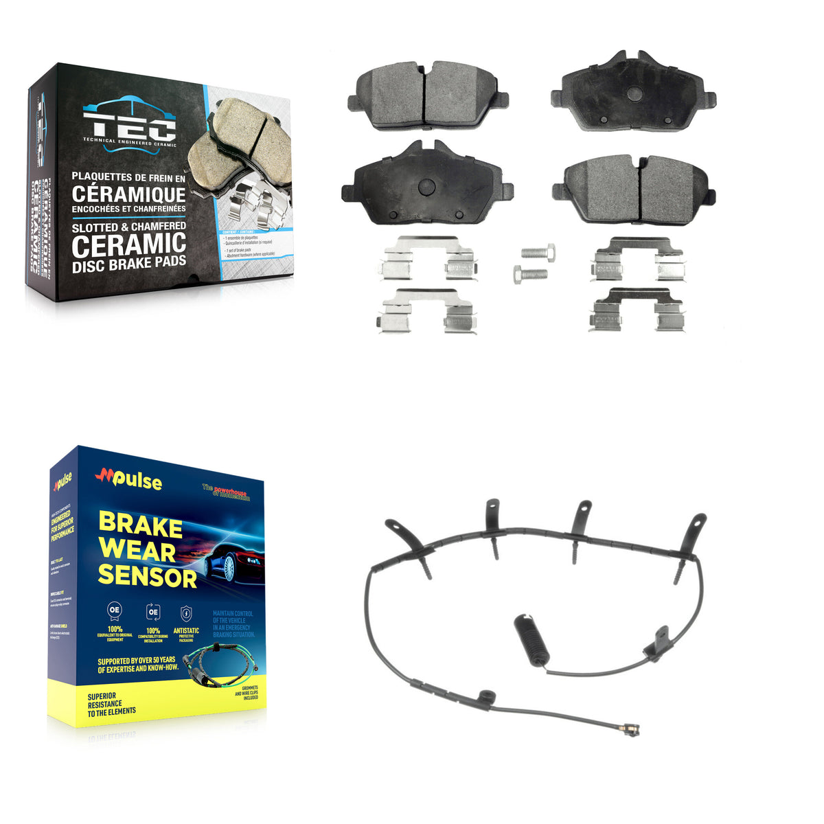 Front Ceramic Brake Pad & Wear Sensor Kit For Mini Cooper With 280mm Diameter Rotor KTW-100198
