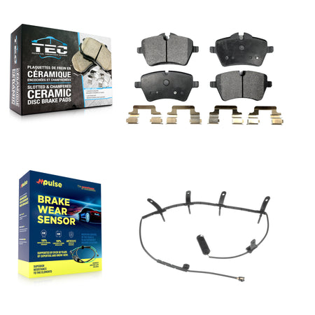 Front Ceramic Brake Pad & Wear Sensor Kit For Mini Cooper With 294mm Diameter Rotor KTW-100199
