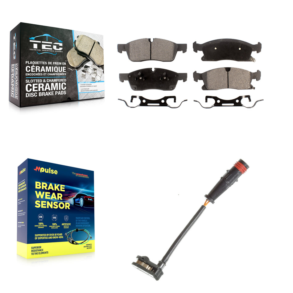 Front Ceramic Disc Brake Pads And Wear Sensors Kit For Mercedes-Benz ML350 GLE350 GLE400 KTW-100211