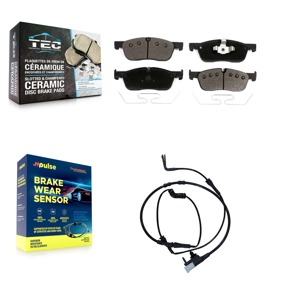 Front Ceramic Disc Brake Pads Wear Sensor Kit For Land Rover Discovery Sport Range Evoque KTW-100218