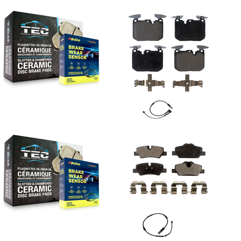 Front Rear Ceramic Disc Brake Pads Wear Sensor Kit For 2020 Mini Cooper John Works KTW-100238