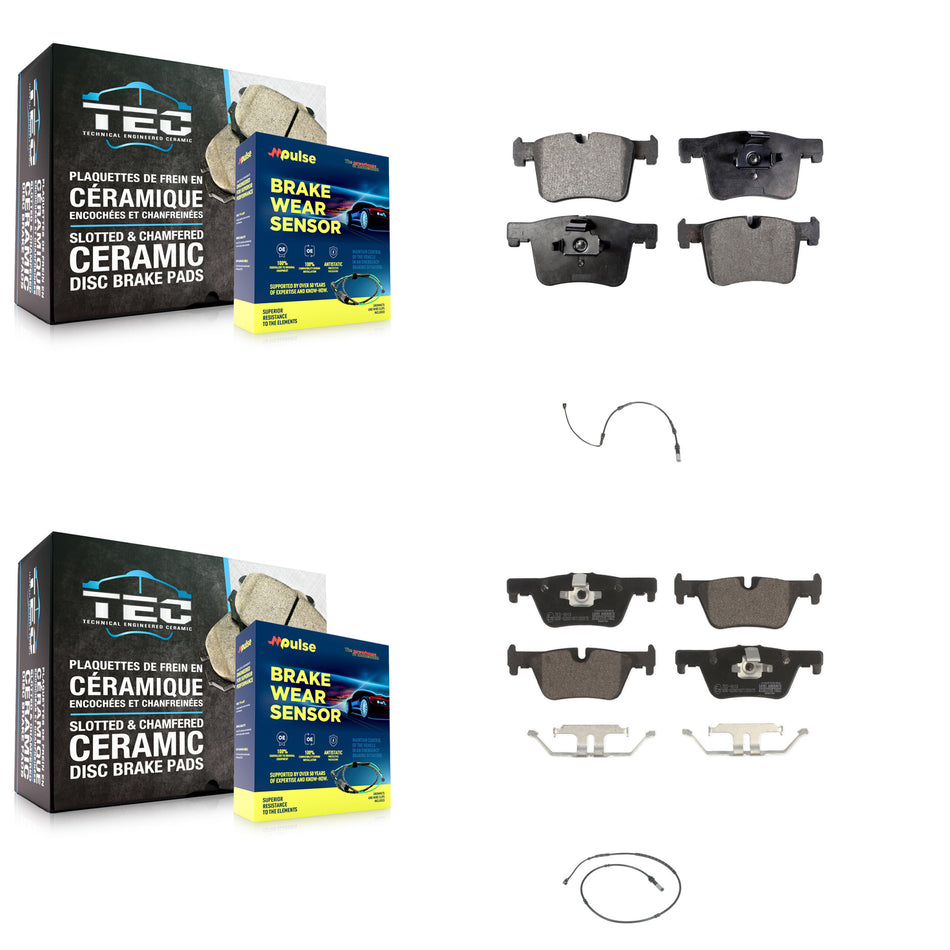 Front Rear Ceramic Disc Brake Pads And Wear Sensors Kit For BMW 320i xDrive 328d 2.0L KTW-100240