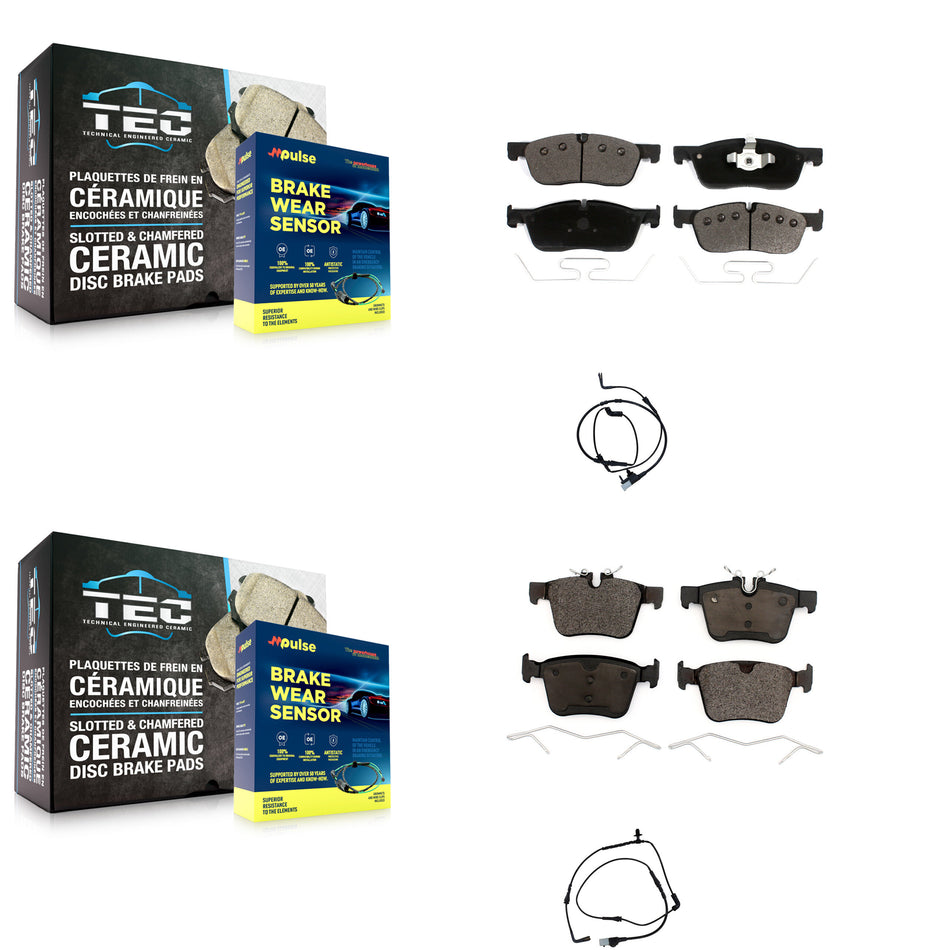 Front Rear Ceramic Disc Brake Pads And Wear Sensors Kit For Land Rover Range Evoque KTW-100250