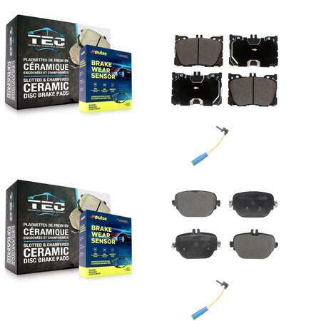 Front Rear Ceramic Brake Pad & Wear Sensor Kit For Mercedes-Benz E400 E450 E43 AMG CLS450 KTW-100254
