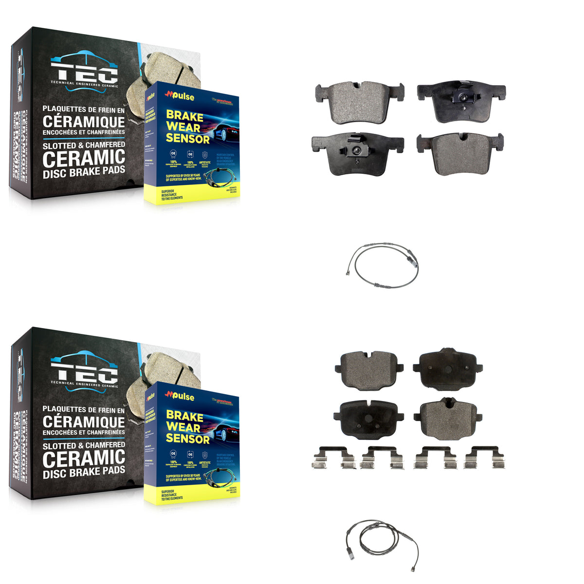 Front Rear Ceramic Disc Brake Pads And Wear Sensors Kit For 2012 BMW X3 From 10 11 KTW-100257