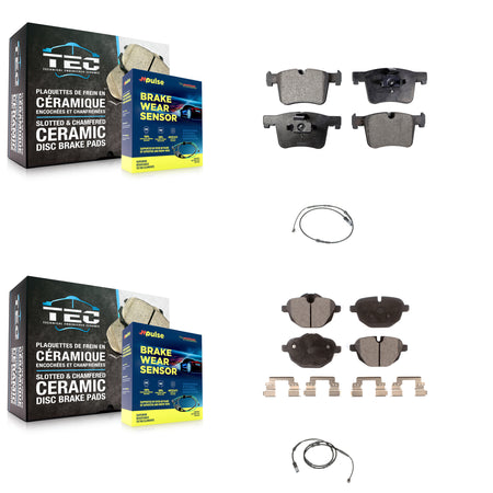 Front Rear Ceramic Disc Brake Pads And Wear Sensors Kit For BMW X3 X4 KTW-100258