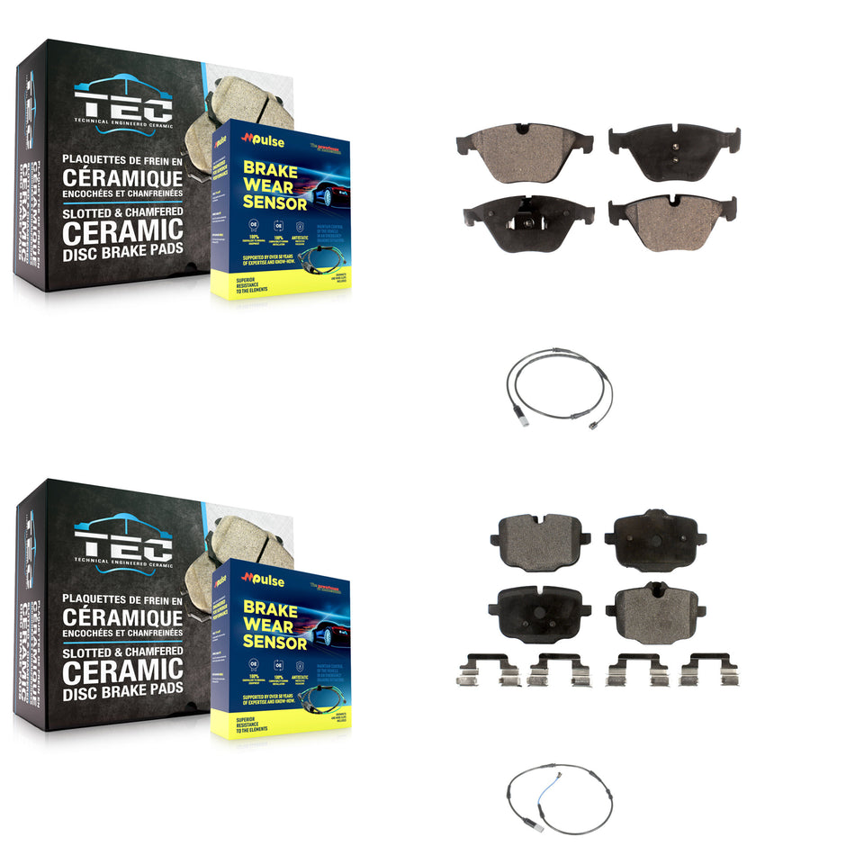 Front Rear Ceramic Disc Brake Pad And Wear Sensor Kit For BMW 535i 640i Gran Coupe xDrive KTW-100259