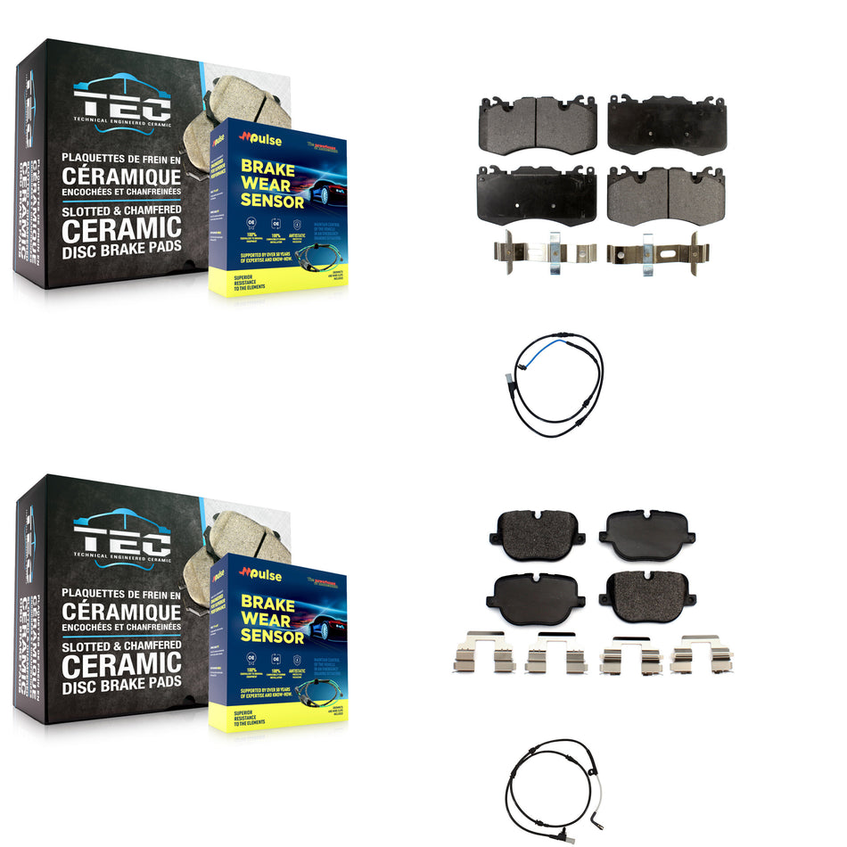 Front Rear Ceramic Brake Pads Wear Sensor Kit For Land Rover Range Sport with 380mm Rotor KTW-100266