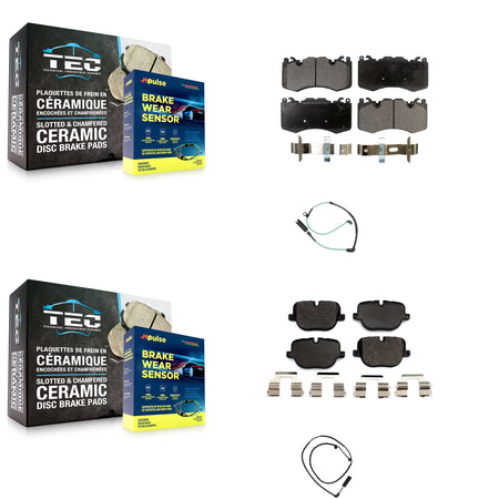 Front Rear Ceramic Disc Brake Pads And Wear Sensors Kit For Land Rover Range KTW-100268