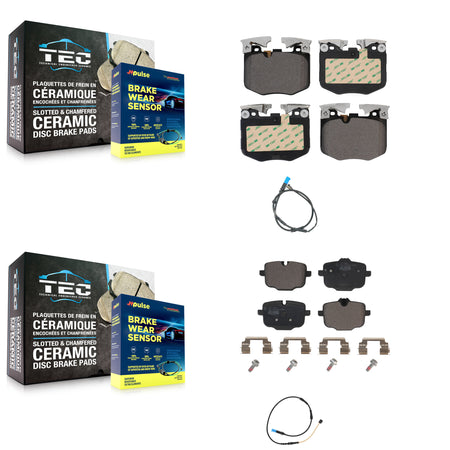 Front Rear Ceramic Disc Brake Pads And Wear Sensors Kit For BMW X4 KTW-100273