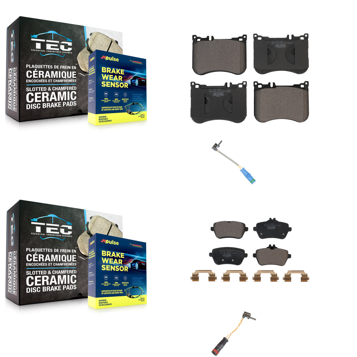Front Rear Ceramic Brake Pad And Wear Sensor Kit For Mercedes-Benz S550 S560 S450 Maybach KTW-100296