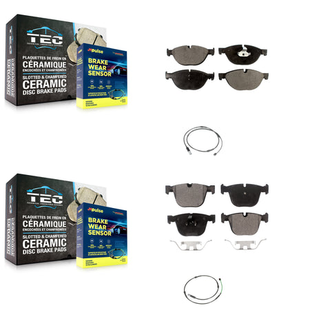 Front Rear Ceramic Disc Brake Pads And Wear Sensors Kit For BMW 535i GT xDrive 550i KTW-100325