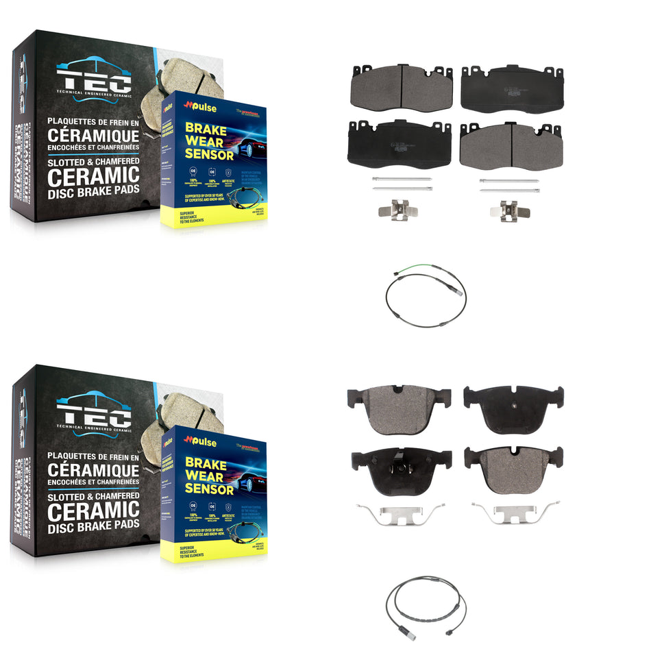 Front Rear Ceramic Disc Brake Pads And Wear Sensors Kit For BMW X6 M with 4.4L KTW-100328