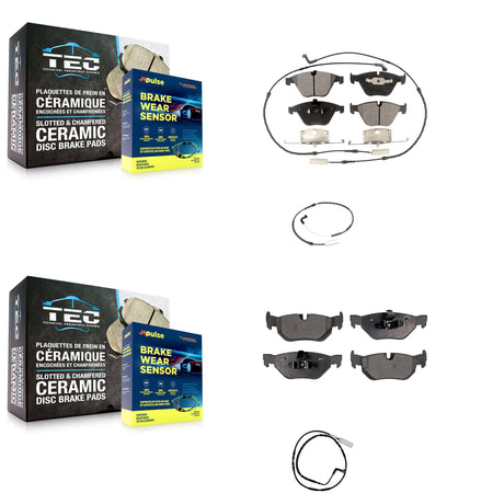 Front Rear Ceramic Brake Pad And Extra Wear Sensor Kit For 2009-2010 BMW 328i xDrive 3.0L KTW-100355
