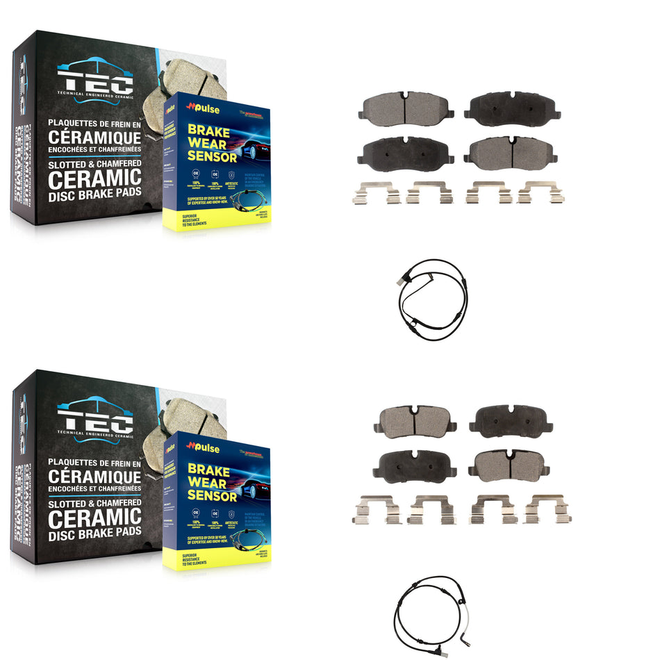 Front Rear Ceramic Disc Brake Pads And Wear Sensors Kit For Land Rover Range Sport KTW-100363