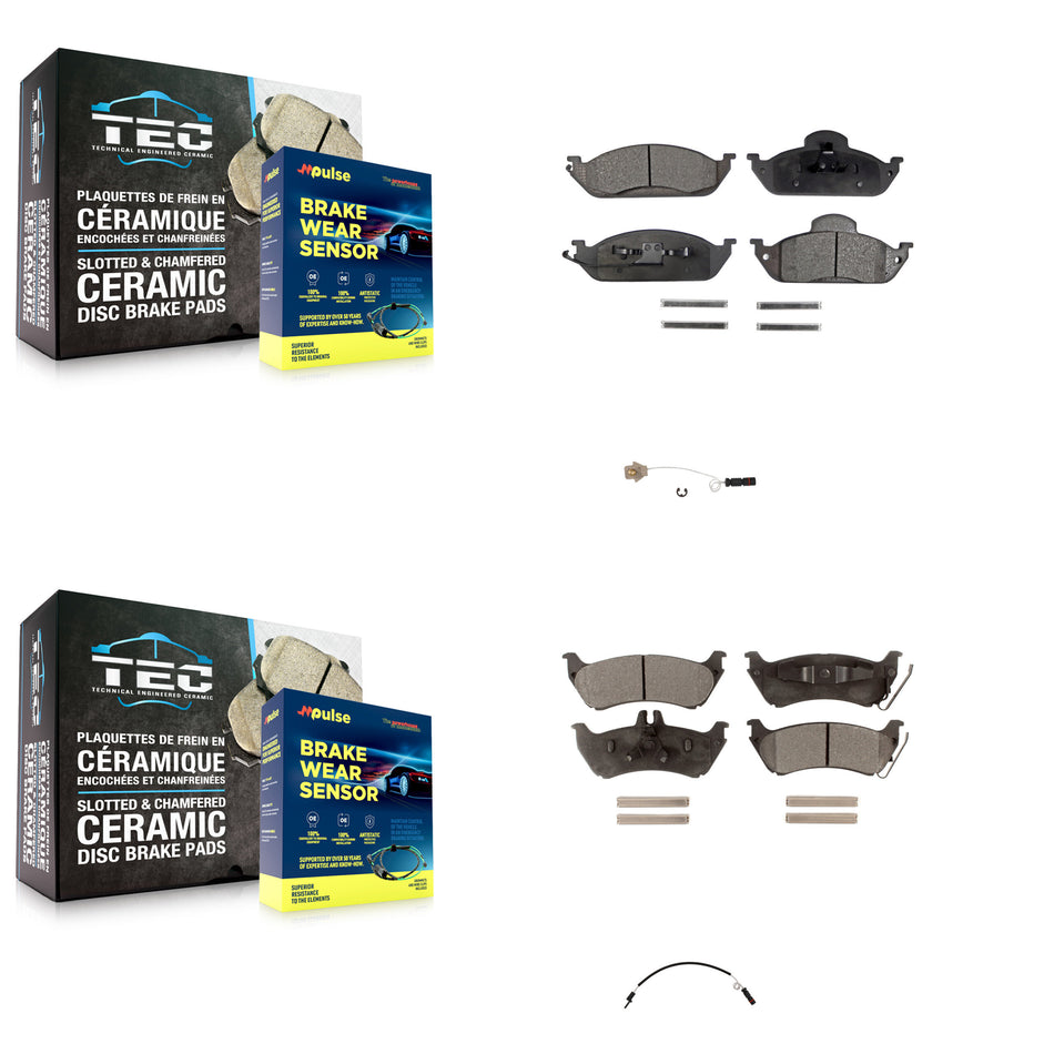 Front Rear Ceramic Disc Brake Pad And Wear Sensor Kit For Mercedes-Benz ML320 ML350 ML430 KTW-100379
