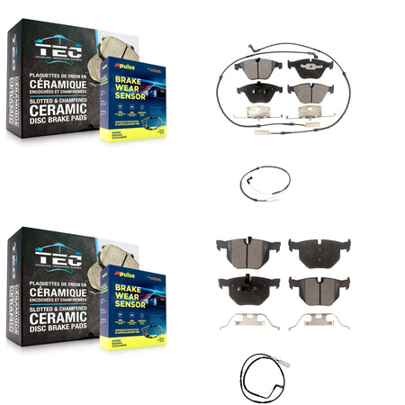 Front Rear Ceramic Brake Pad And Extra Wear Sensor Kit For 2009-2010 BMW 335i xDrive 3.0L KTW-100382