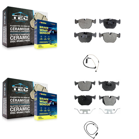 Front Rear Ceramic Disc Brake Pads And Wear Sensors Kit For Land Rover Range KTW-100389