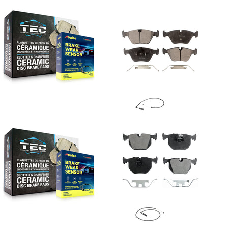 Front Rear Ceramic Disc Brake Pads And Wear Sensors Kit For 2004-2010 BMW X3 KTW-100390