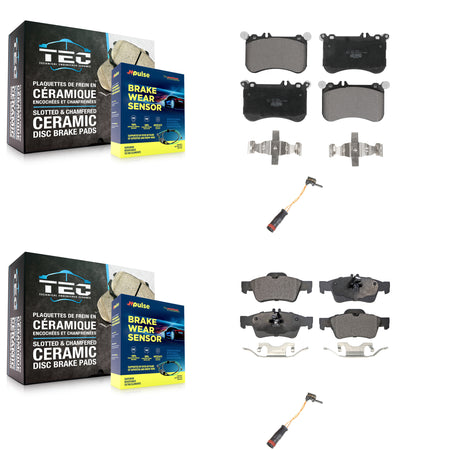 Front Rear Ceramic Disc Brake Pads And Wear Sensors Kit For Mercedes-Benz CLS550 E550 KTW-100398