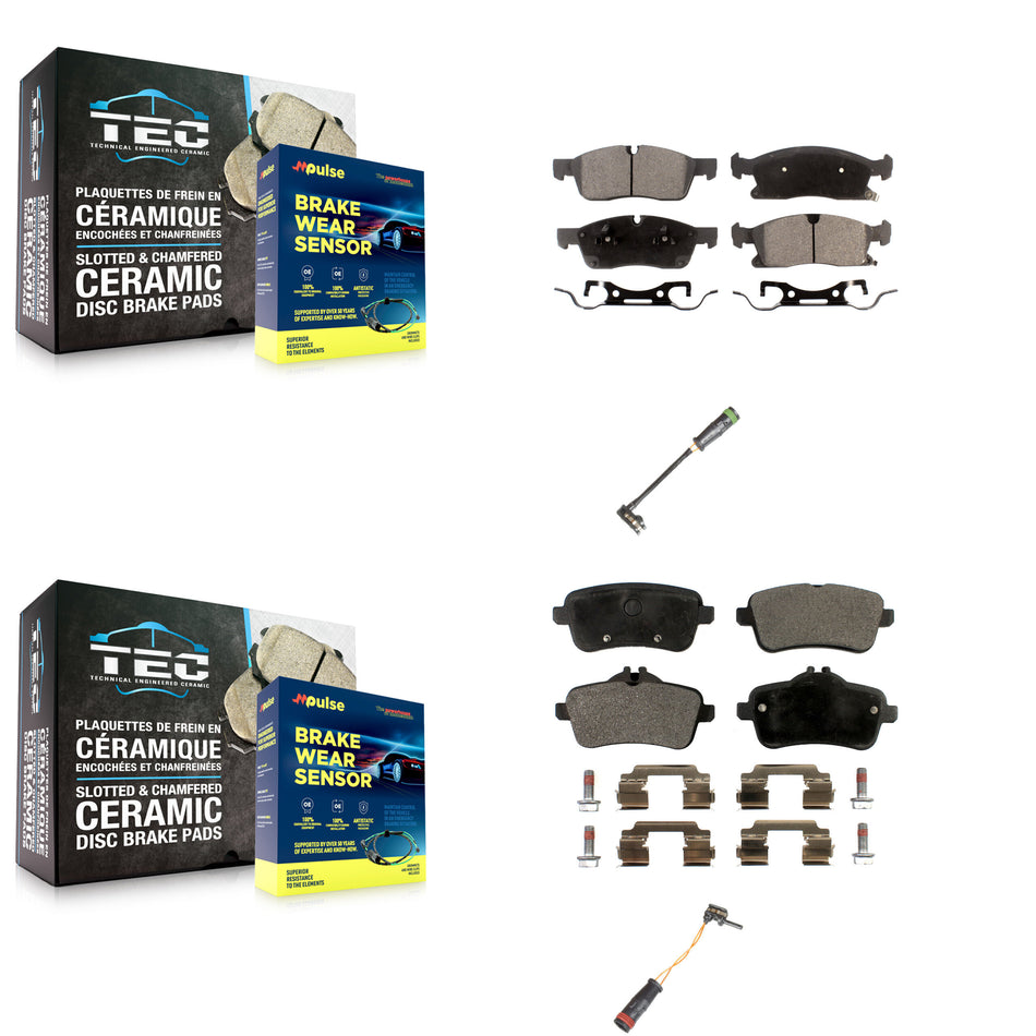 Front Rear Ceramic Brake Pads Wear Sensor Kit For Mercedes-Benz GLE400 GL350 GLS450 GL450 KTW-100401