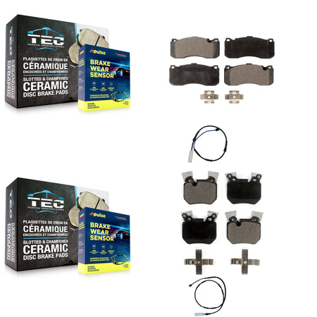 Front Rear Ceramic Disc Brake Pads And Wear Sensors Kit For BMW 135i 3.0L KTW-100420