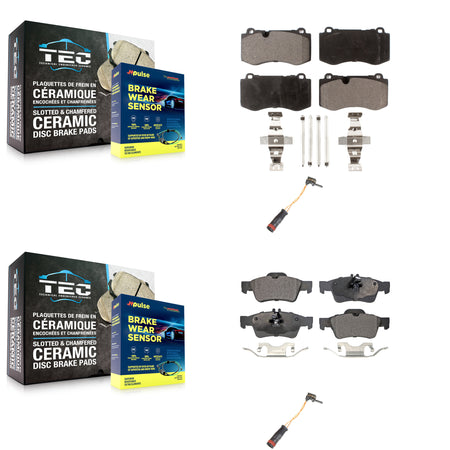 Front Rear Ceramic Brake Pad & Wear Sensor Kit For Mercedes-Benz SL550 With Sport Package KTW-100442