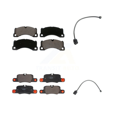 Front Rear Ceramic Brake Pads Wear Sensor Kit For 2012-2016 Porsche Panamera with Harness KTW-100466