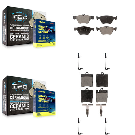 Front Rear Ceramic Disc Brake Pads And Wear Sensor Kit For Mercedes-Benz E320 CLK320 E430 KTW-100471